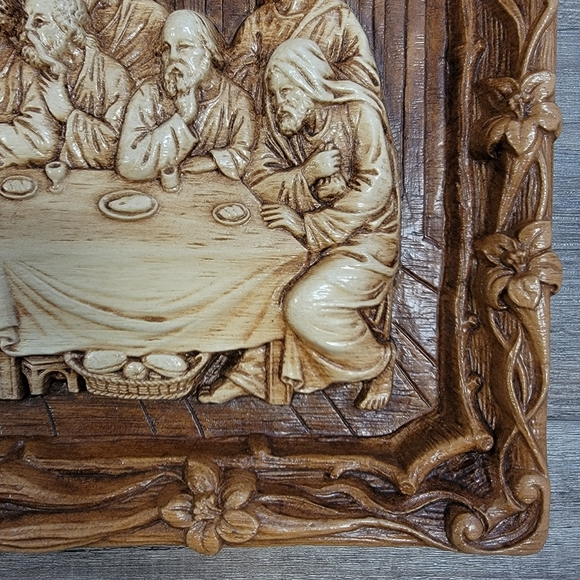 Last Supper Jesus 9x15 3D Wall Hanging Plaque Multi Prod Inc Made-USA Vintage - Picture 6 of 9